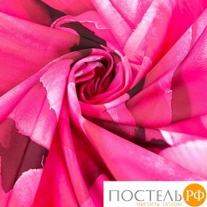 СКГБ006-00256 Скатерть круглая "Розовые тюльпаны" габардин 145*145