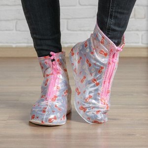 Чехлы для обуви «Розовая нежность» Размер L. надеваются на размеры обуви 33-34