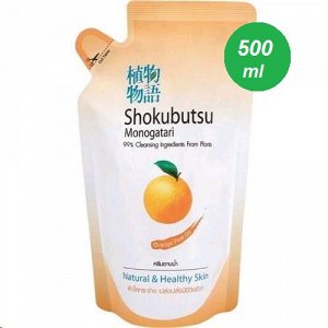 LION "Shokubutsu" Крем-гель для душа 500мл (мягкая упак) "Апельсиновое масло" Таиланд