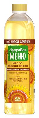 Масло подсолнечное нерафинированное 0,9 л