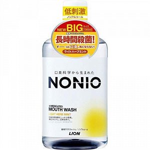 LION Ежедневный зубной ополаскиватель "Nonio" с длительной защитой от неприятного запаха (без спирта, лёгкий аромат трав и мяты) 1000 мл / 6