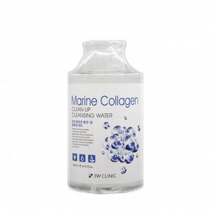 3W CLINIC Вода очищающая мицеллярная "Clean-Up CleansingWater[Marine collagen],мор коллаген, 500 мл