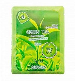 ASPASIA Маска для лица тканевая ЗЕЛЕНЫЙ ЧАЙ, Eco Sheet Pack Green Tea, 23 ml