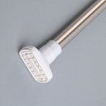 Карниз для ванной комнаты, телескопический 110-200 см, усиленный, нержавеющая сталь