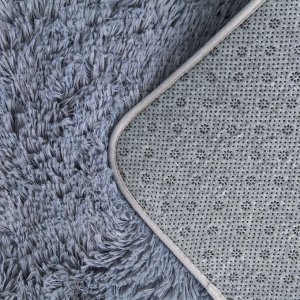 Набор ковриков для ванны и туалета Доляна «Пушистик», 3 шт: 32x40, 40x50, 50x80 см, цвет серый