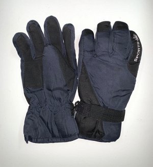 Зимние темно-синие перчатки с черными вставками  №4454