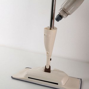 Швабра для мытья пола с распылителем и щётка-пылесос 2 в 1, насадка микрофибра 41x14 см, ручка 128 см, цвет бежевый