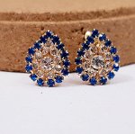 Серьги с фианитами покрытие позолота