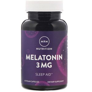 MRM, Мелатонин, 3 мг, 60 веганских капсул
