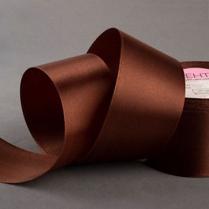 Лента атласная, 50 мм - 23 ± 1 м, цвет коричневый №74