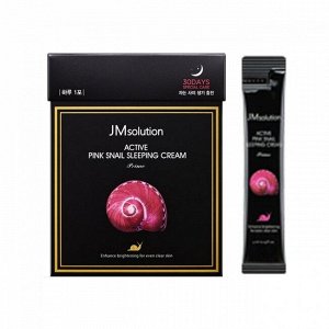 JMsolution Active Pink Snail Sleeping Cream Prime Обновляющий ночной крем с муцином улитки