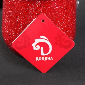 Турка Доляна «Мрамор рэд», 500 мл, d=9 см, антипригарное покрытие, индукция, цвет красный