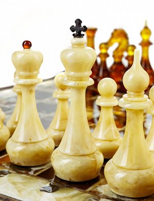Комплект для игры в шахматы из натурального балтийского янтаря, 905511075
