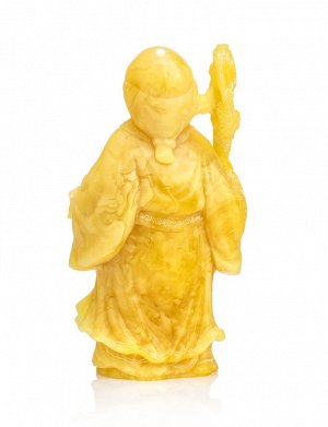 Статуэтка из натурального балтийского янтаря медового цвета «Хотэй», 005301179
