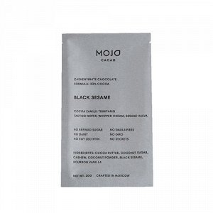 Шоколад кешью "Black Sesame", с чёрным кунжутом Mojo Cacao