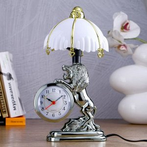 Часы-светильник "Царь зверей", с будильником, 27х12 см