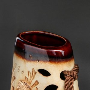 Ваза керамика настольная "Зарина", с замками, лепка, декор, 30 см, микс