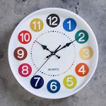 Часы настенные, серия: Классика, &quot;Цвета&quot;,  d=30 см, 1 АА,  плавный ход