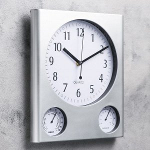 Часы настенные, серия: Классика, "Верность", с термометром и гигрометром, 29.5х25 см