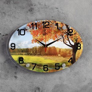 Часы настенные, серия: Природа, "Осенний лес", 24х34  см, микс