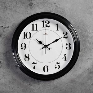 Часы настенные круглые "Классика", 35 см  черные микс