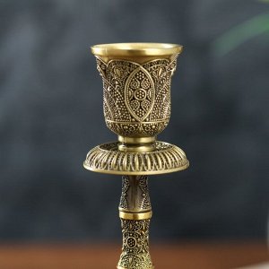 Подсвечник металл на 1 свечу "Раджа" бронза 21х8х8 см