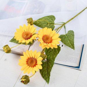 Цветы искусственные "Гербера Флора кустовая" 9*60 см, жёлтый