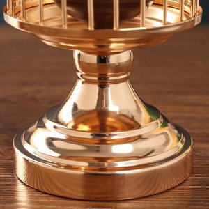 Подсвечник металл на 1 свечу "Клетка золотая" 38х14х14 см