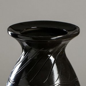 Ваза напольная "Анита", резка, чёрная, керамика, 67 см, микс