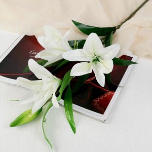 Цветы искусственные "Три лилии" 18х90 см, белый