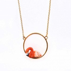 Колье Flamingo mini round necklace