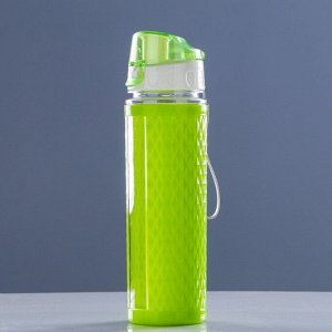 Бутылка для воды 600 мл, спортивная, монолит, микс, 6.5х24 см