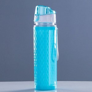 Бутылка для воды 600 мл, спортивная, монолит, микс, 6.5х24 см