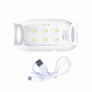 Лампа для гель-лака LuazON LUF-12, LED, 6 Вт, 6 диодов, USB, красная