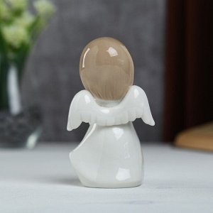 Сувенир керамика "Ангел-пухлячок в белом платье" 13х5,5х7 см