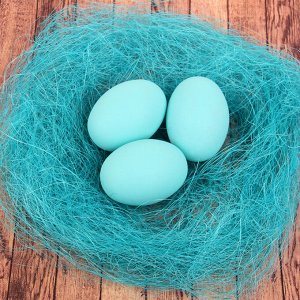 Набор яиц для декорирования, 3 шт в гнезде, цвет голубой