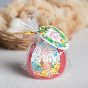 Пасхальная свеча-яйцо с картинкой «С праздником Пасхи!»