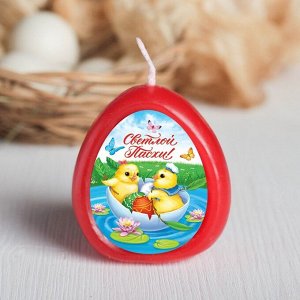 Пасхальная свеча-яйцо с картинкой «Светлой Пасхи!»
