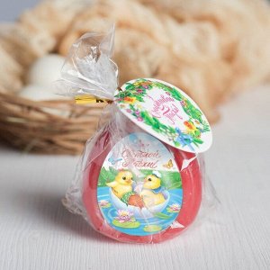 Пасхальная свеча-яйцо с картинкой «Светлой Пасхи!»