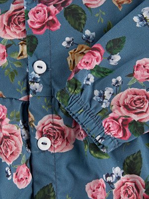 Платье (92-116см) UD 2140(5)син-серые розы