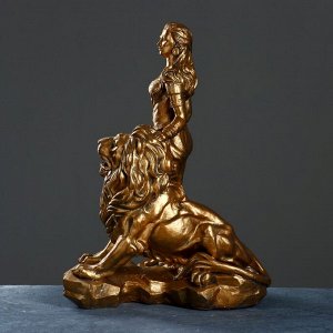 Фигура "Девушка со львом" бронза, 38х60х76см