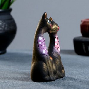 Фигура "Коты Влюбленные" с бантиками малые черные, 5?9?12см