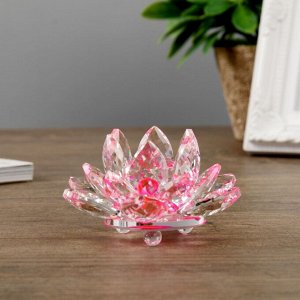 Сувенир стекло "Лотос розовый" диам 9,5 см