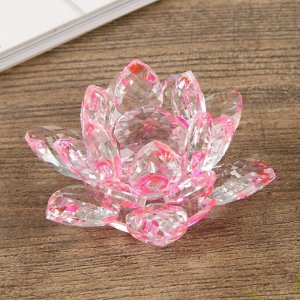 Сувенир стекло "Лотос розовый" диам 9,5 см