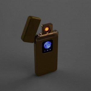 Зажигалка электронная в подарочной коробке, USB, спираль, сенсорная, золотая, 7.5х12 см