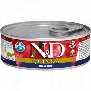 Фармина/Farmina конс. N&D Quinoa корм для кошек при чувствительном пищеварении 80г
