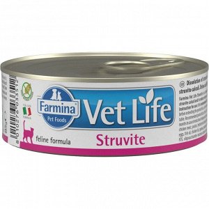 Фармина/Farmina конс. Vet Life Struvite корм для кошек при заболеваниях МКБ струвитного типа 85г*12