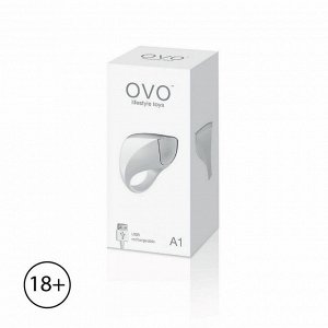 Эрекционное кольцо OVO, с вибрацией, перезаряжаемое, белое, 4,7 см