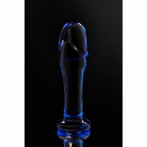 Анальный фаллоимитатор Sexus Glass, стекло, цвет синий, 13 см