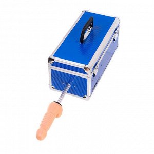 Секс-машина Diva Fuck Box, 2 насадки, металл, цвет синий, 39 см